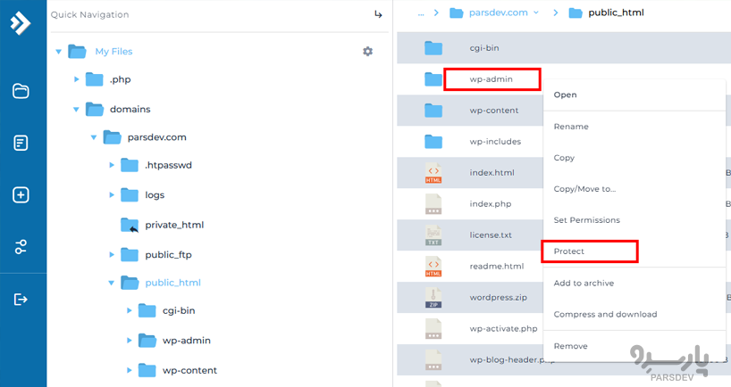 تنظیم رمزعبور برای پوشه wp-admin وردپرس