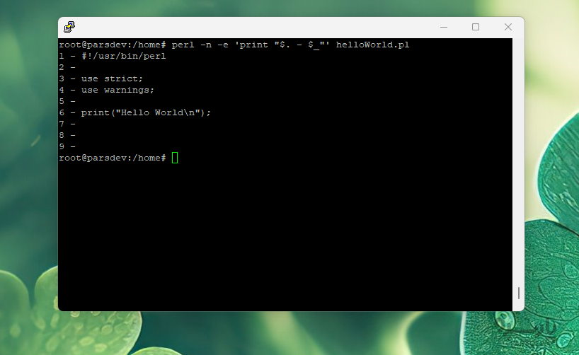 آموزش perint -n در فایل پرل